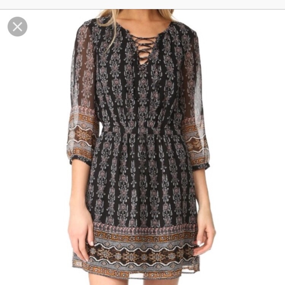 Madewell lace up dress, burnished floral